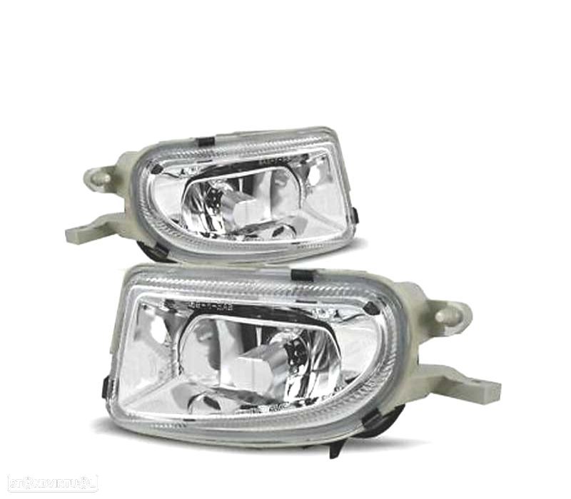 FARÓIS NEVOEIRO PARA MERCEDES CLASSE E W210 CLK W208 97-02 SLK R170 96-00 FUNDO CROMADO - 1