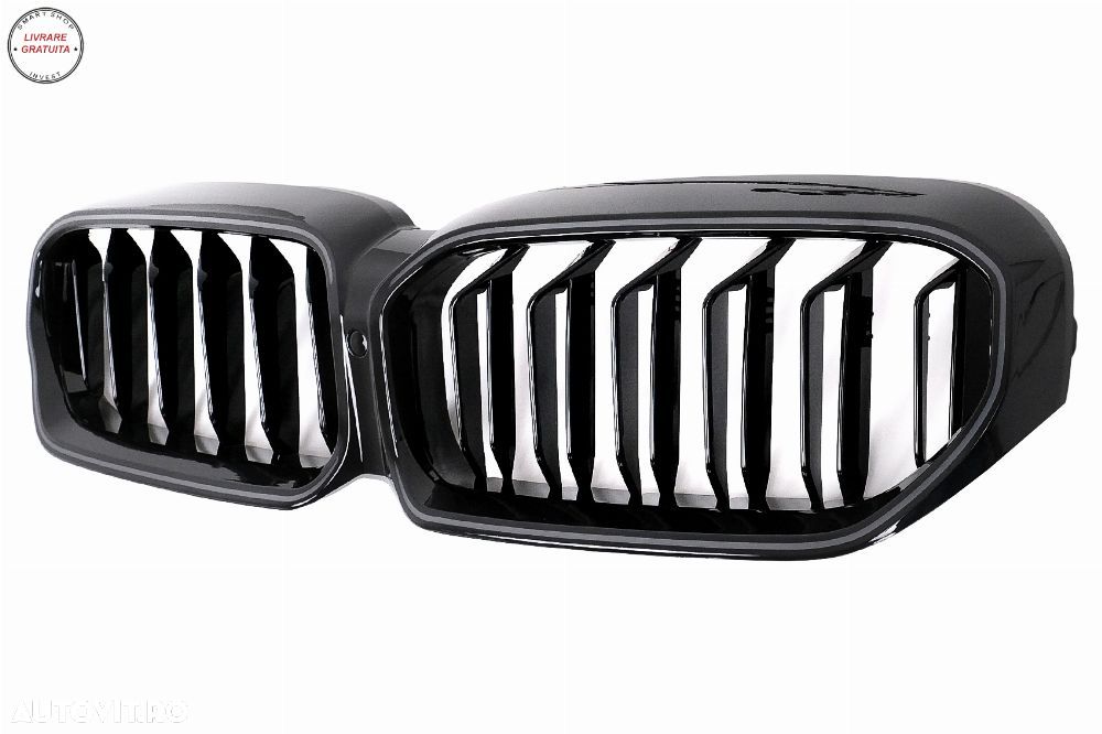 Grile Centrale cu LED BMW Seria 5 G30 G31 LCI (07.2020-2023) Negru Lucios- livrare gratuita - 4