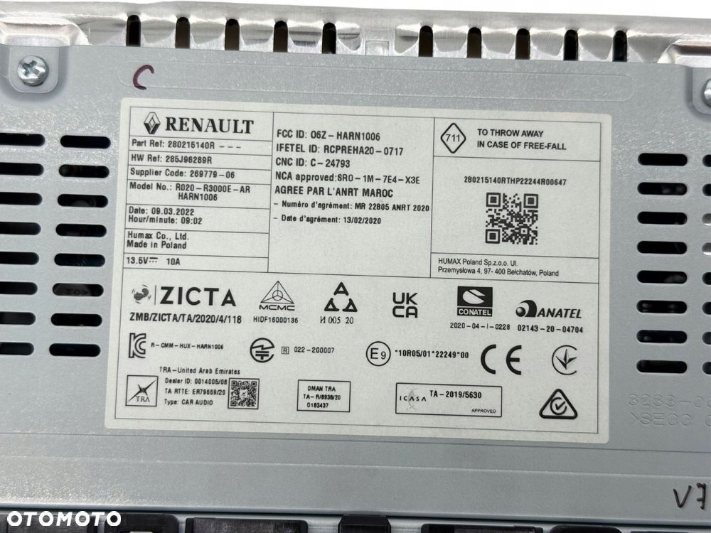 panel / radioodtwarzacz cd/dvd/gps renault trafic iii (x82) 280215140r - 4