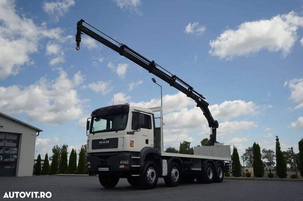 MAN TGA 35.360 /  PLATFORMA 8x4 + HDS HIAB 166 D-4 / MAX UDŹWIG: 4 600 KG / ROTATOR / PILOT - 2