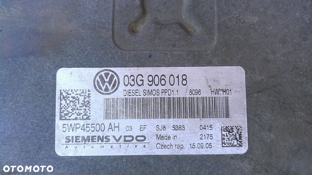 VW PASSAT B6 2.0 TDI IMMO ZESTAW STARTOWY 03G906018 - 3