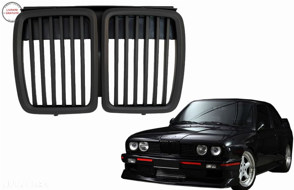 Grila Centrala BMW Seria 3 E30 (1982-1994) Negru Mat- livrare gratuita - 9