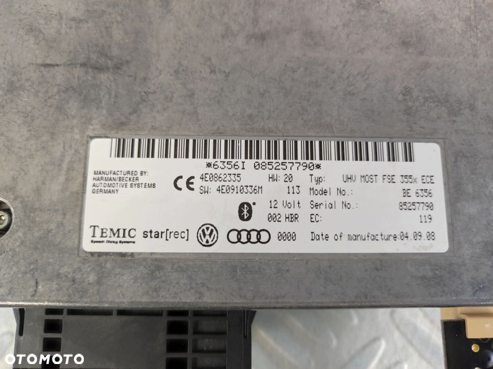 4E0862335 moduł sterownik bluetooth AUDI Q7 4L 2005- A6 C6 A8 D3 A4 B8 - 3