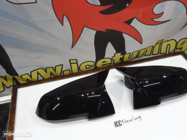 Capas, carcaça de espelhos M3 look em preto brilhante BMW F22, F23, F30, F20/F21 12-14, F30, F31, F32, F33, F34, F36, X1 E84. E87, i3 - 3