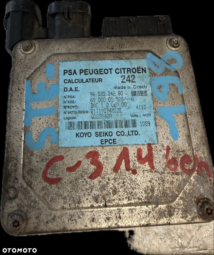 Sterownik Wspomagania ECU Komputer Citroen Peugeot 9652024280 - 1