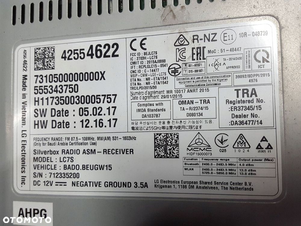 OPEL ASTRA V K 15-19r RADIO CD 42554622 - 2