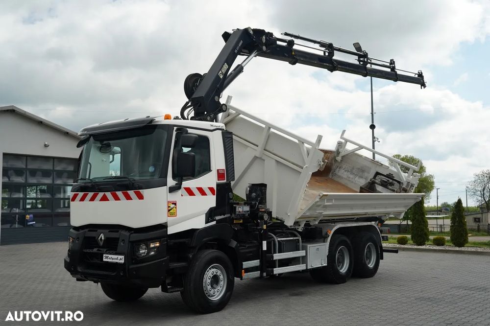 Renault K 380 / 6x4 / BASCUNĂ CU 2 LATE / BASCUNĂ HIDRAULICĂ + HIAB 211 EP-4 HDS / TELECOMANDĂ / CUPĂ / EURO 6 - 7