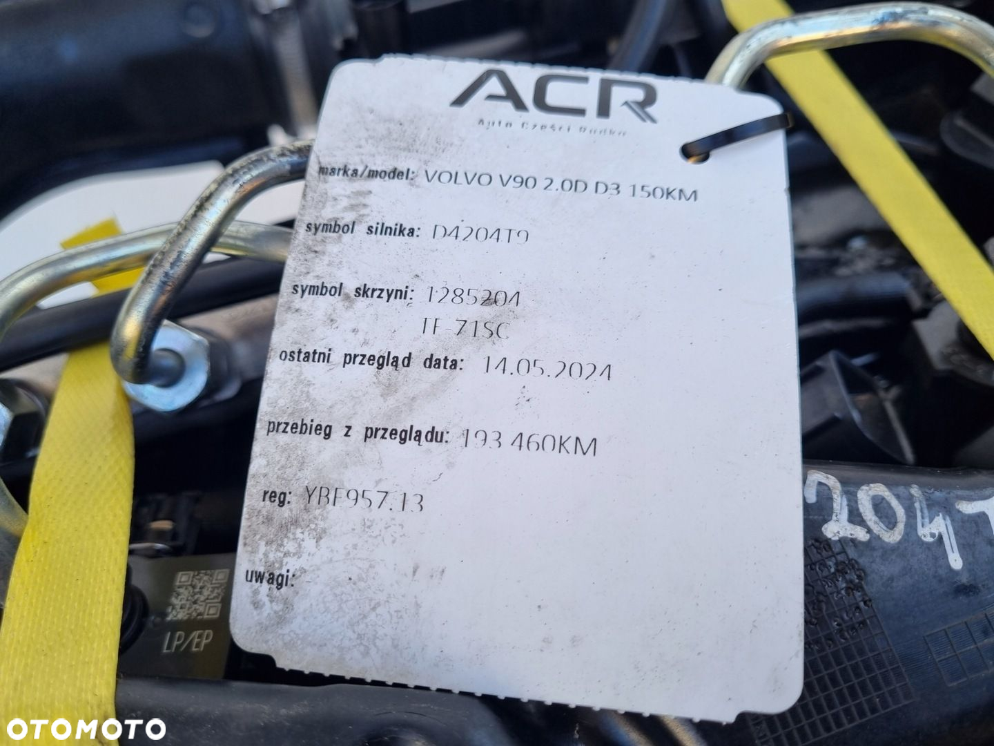 SILNIK KOMPL Volvo V90 S90 II 2.0 D D3 150KM udokumentowane 193tyś D4204T9 - 12