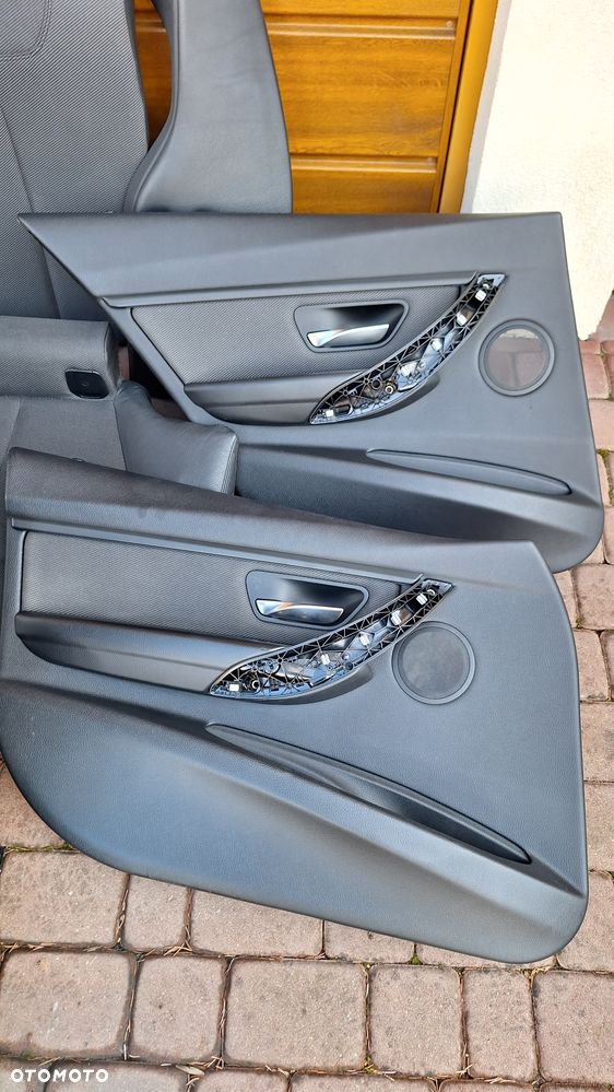 Fotele grzane BMW F30, półskóry wraz z boczkami drzwi, konsola i dekorami - 8