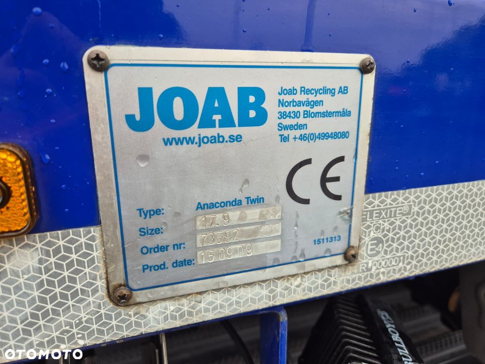Scania P340 LB 6X2*4 HNB / ŚMIECIARKA / 2 KOMORY / JOAB ANACONDA TWIN / CNG / 1 WŁ / SUPER STAN / BEZWYPADKOWY / SERWISOWANY / TYLNY WSYP / AUTOMAT / EURO 6 - 12