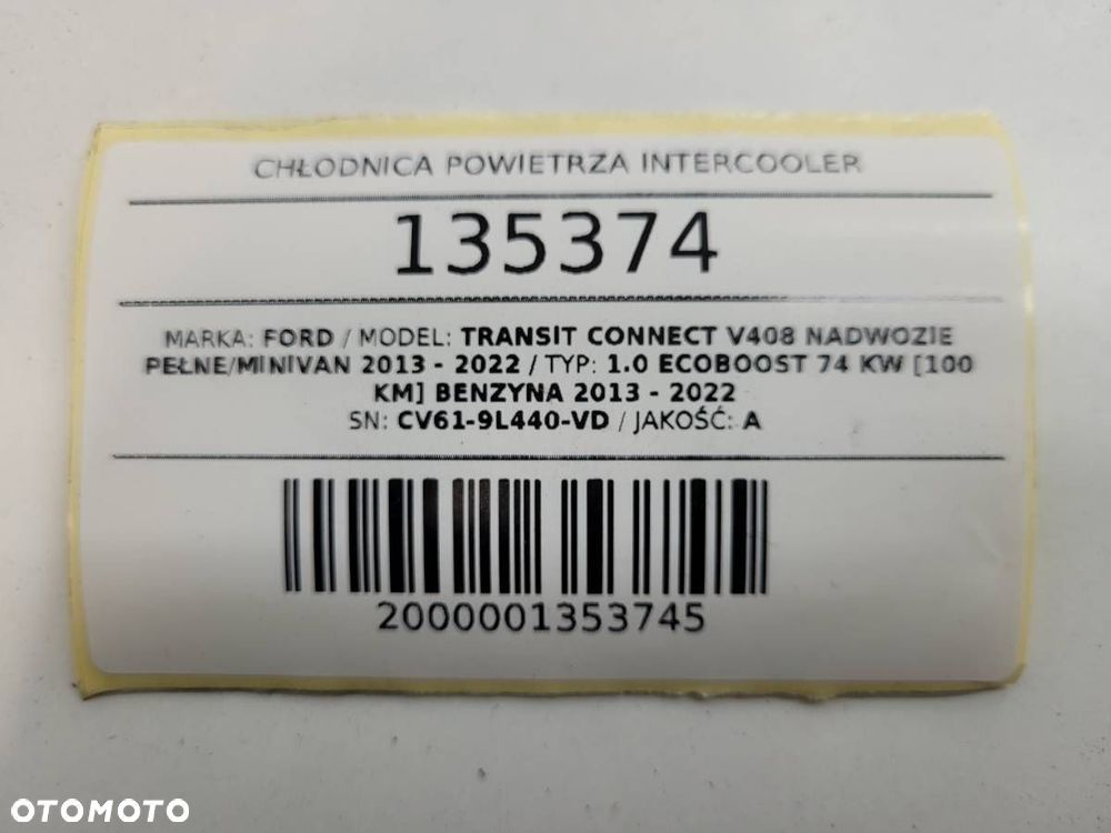 CHŁODNICA INTERCOOLER WIATRAK TRANSIT CONNECT II MK2 1.0 CV61-9L440-VD - 10