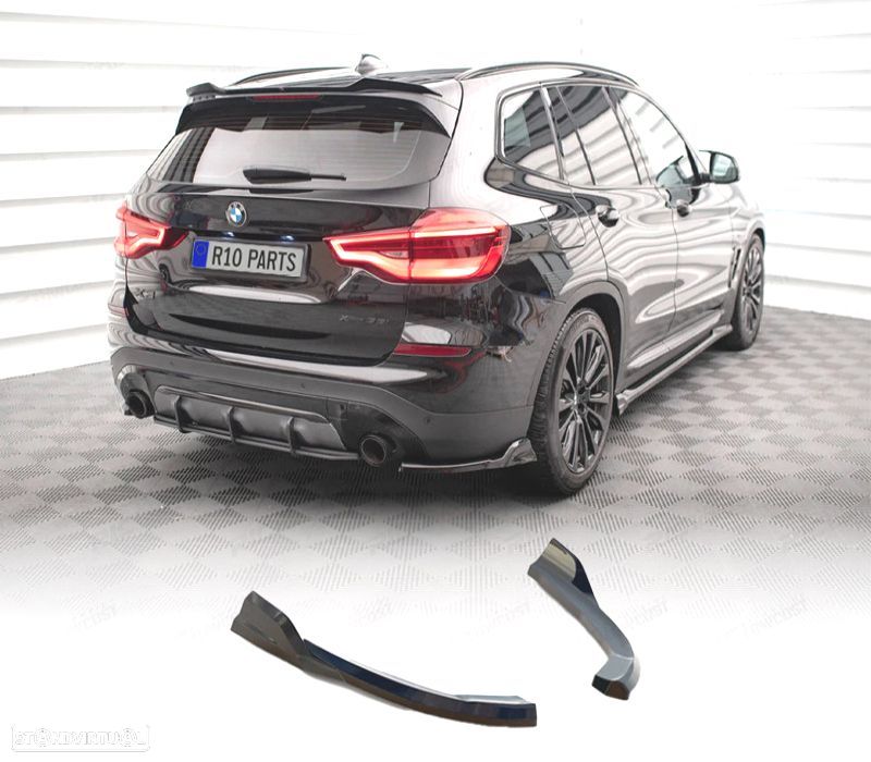 SPLITERS TRASEIROS BMW X3 G01 21-24 PRETO BRILHANTE - 1