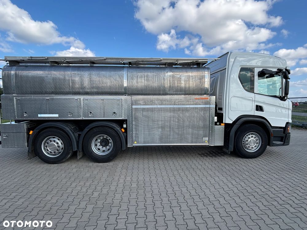Scania P 410 6x2 ostatnia oś skrętna i podnoszona cysterna do odbioru mleka zabudowa MAGYAR - 8