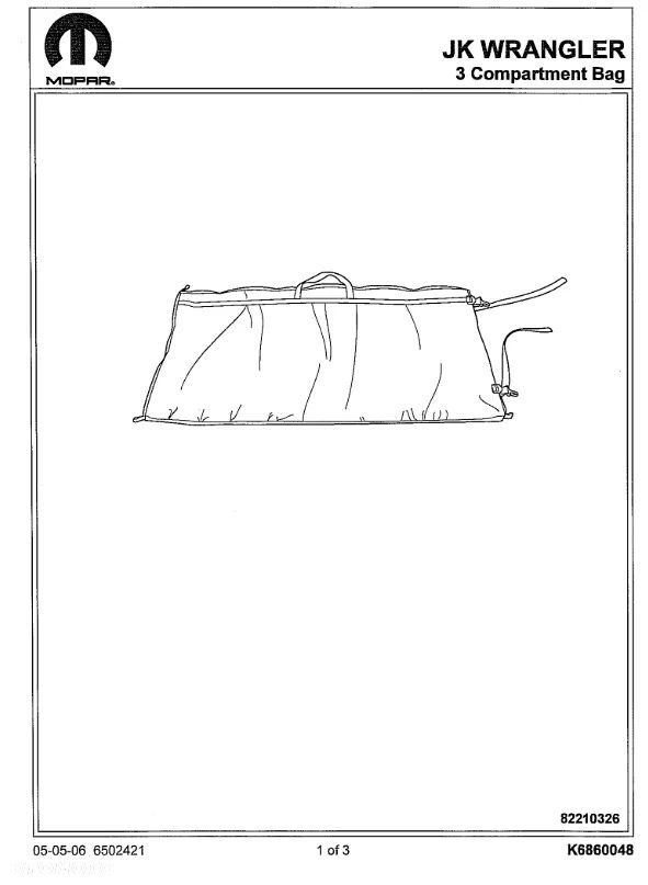 Torba pokrowiec dachu Jeep Wrangler JK K6860048 82210326 - 6