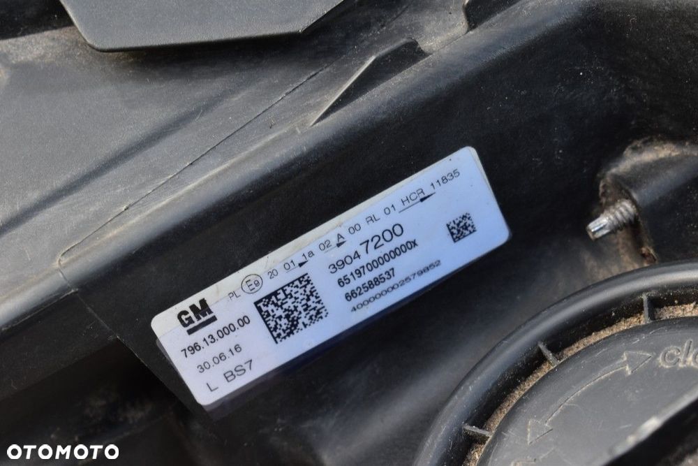 Lampa Lewy Przód OPEL ASTRA K 15-19R 39047200 UK - 7