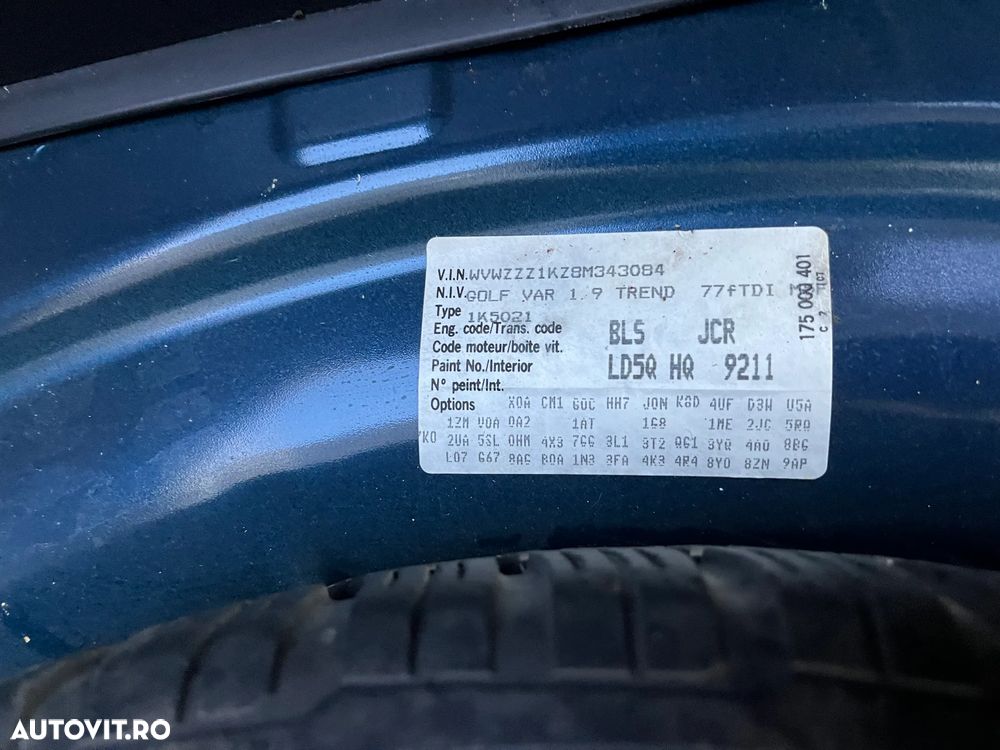 Dezmembrez VW Volkswagen Golf 5 break albastru 1,9 TDI 2007 BLS LD5Q - 10