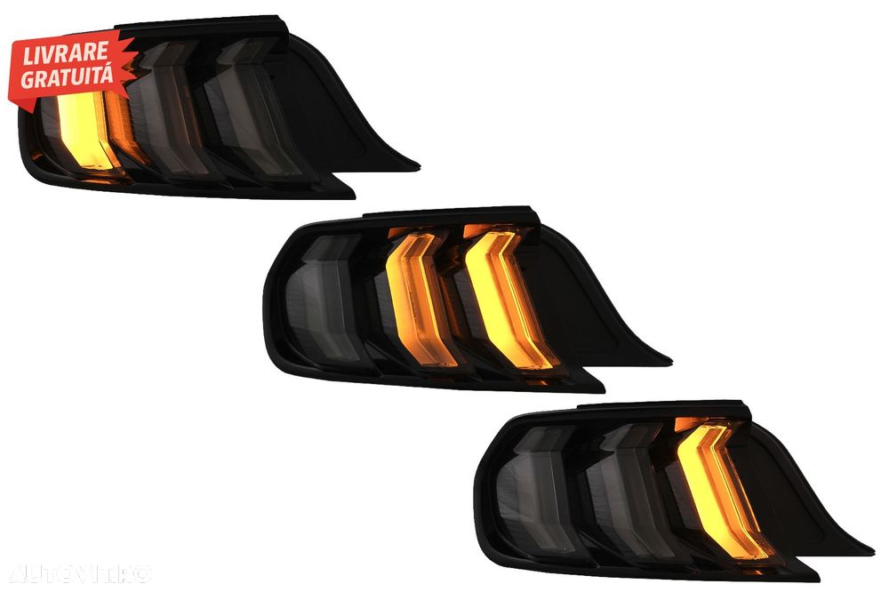 Stopuri Full LED Ford Mustang VI S550 (2015-2019) Fumuriu cu Semnal Dinamic Secven- livrare gratuita - 8