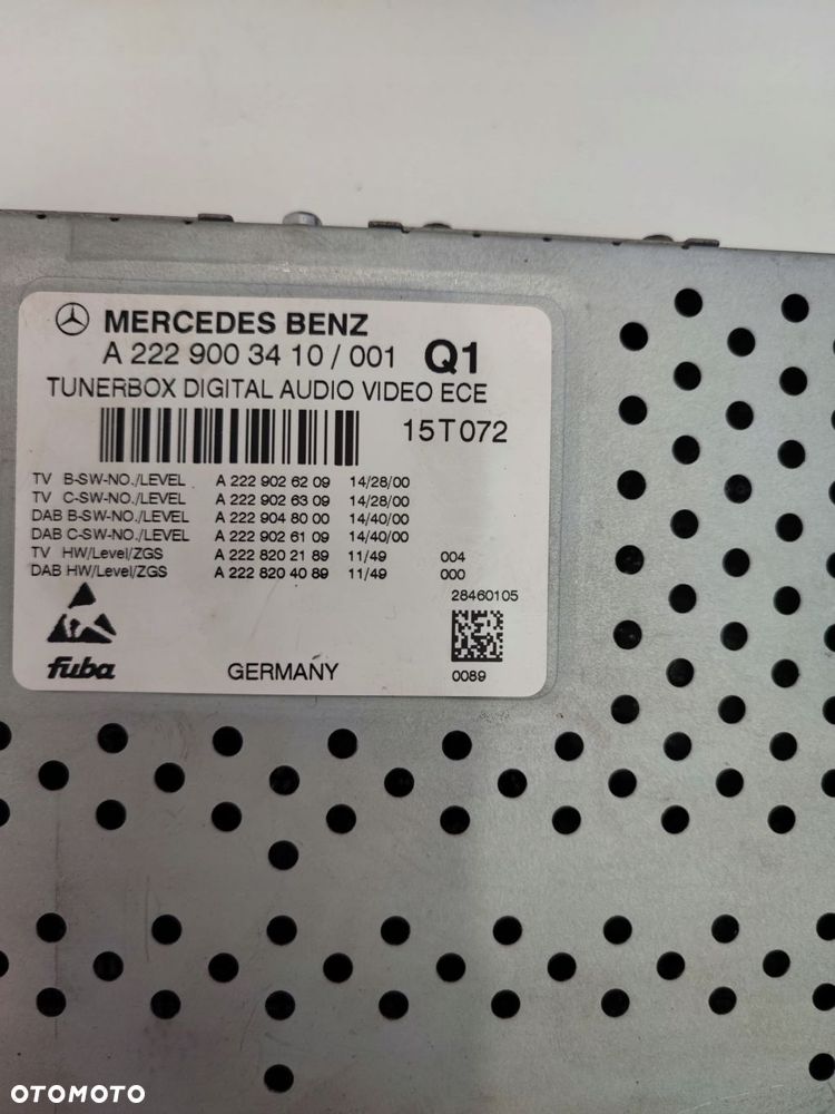 MERCEDES W205 W217 W222 TUNER RADIO TV A2229003410 - 3