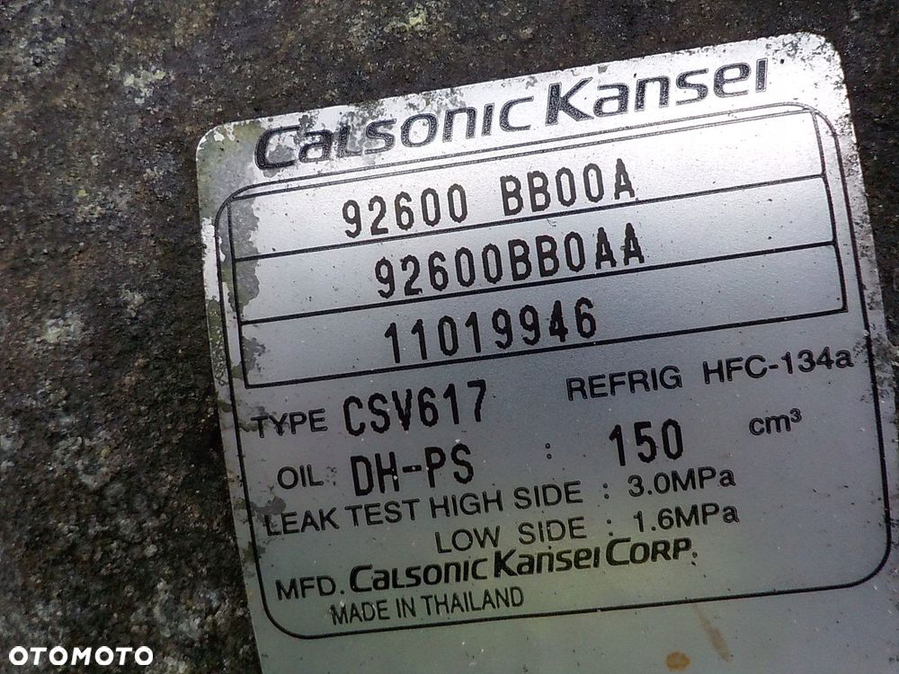 NISSAN QASHQAI / QASHQAI +2 1.6 B SPRĘŻARKA POMPA KLIMATYZACJI 92600BBOAA - 3