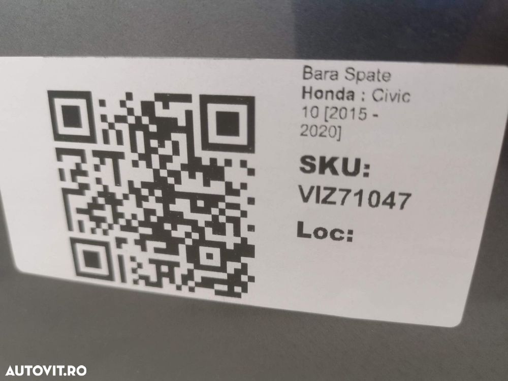 Bara Spate Honda  Civic 10 2015 2016 2017 2018 2019 2020 Originala In - 8