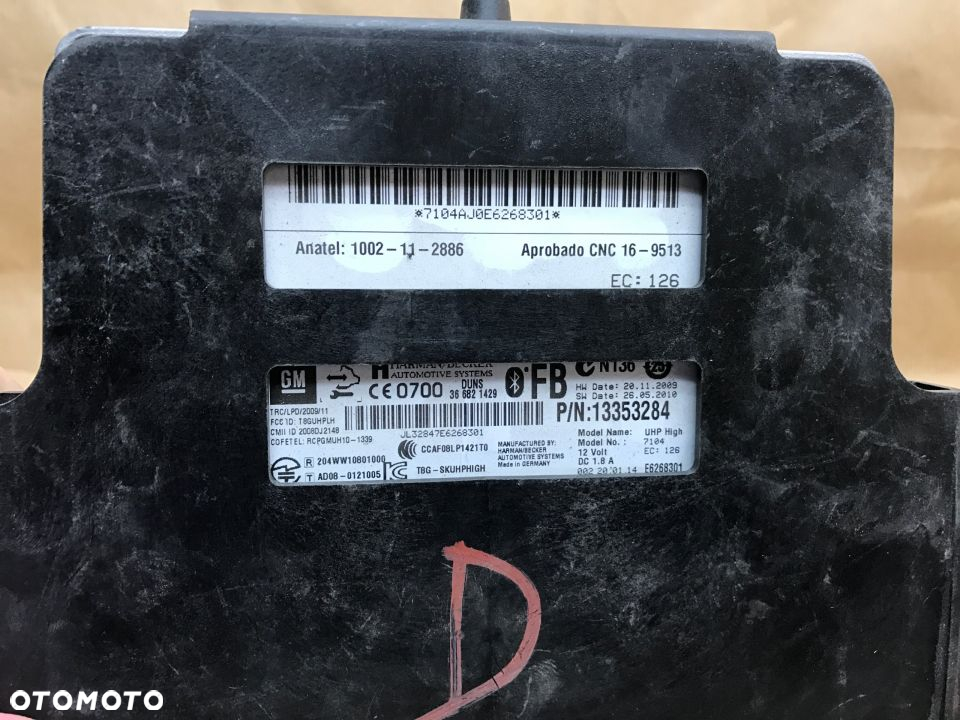MODUŁ BLUETOOTH OPEL 13353284 366821429 - 2