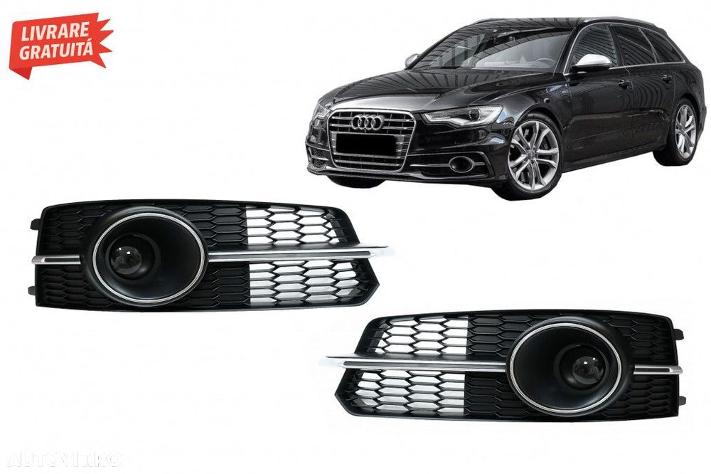 Grile Laterale Audi A6 C7 4G S Line Facelift (2015-2018) Crom - 7