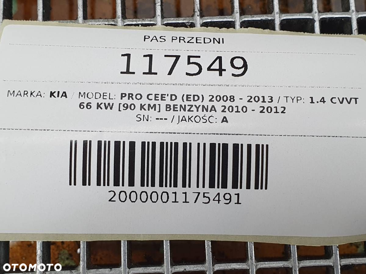 PAS PRZEDNI PRZÓD BELKA ZDERZAKA KIA PRO CEED 2010 I - 11
