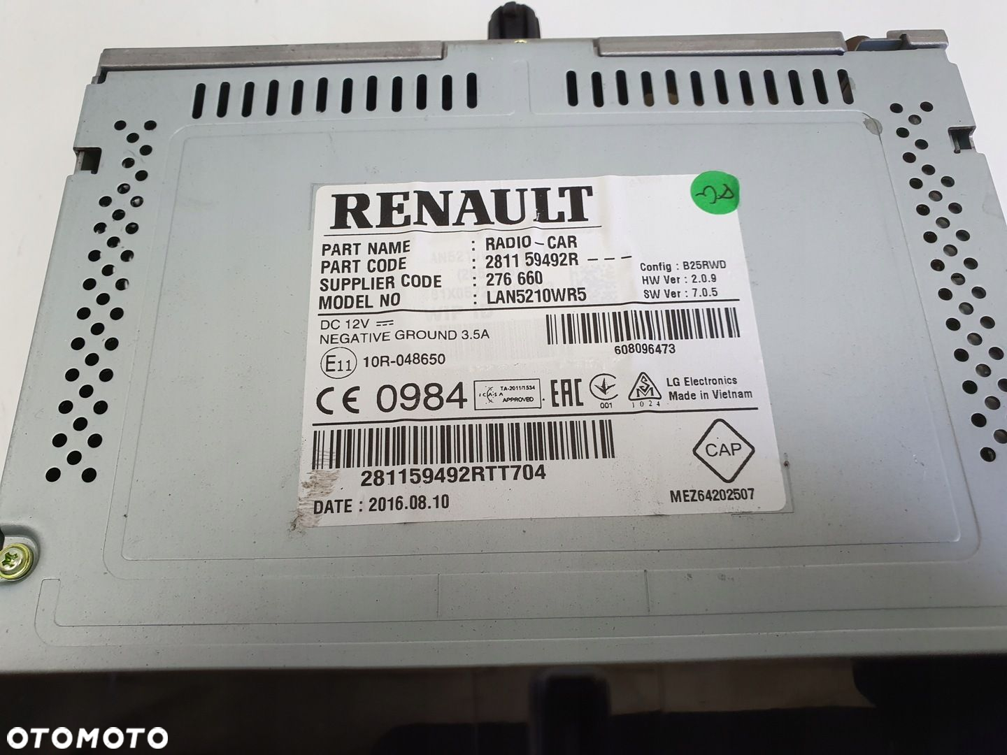 Renault Clio IV WYŚWIETLACZ NAWIGACJI Ekran Radio CD USB 281159492R - 3