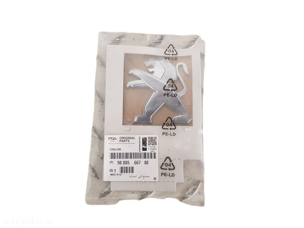 ORYGINALNY FABRYCZNIE NOWY ZNACZEK EMBLEMAT LOGO TYLNE TYL PEUGEOT 508 9808566780 - 1