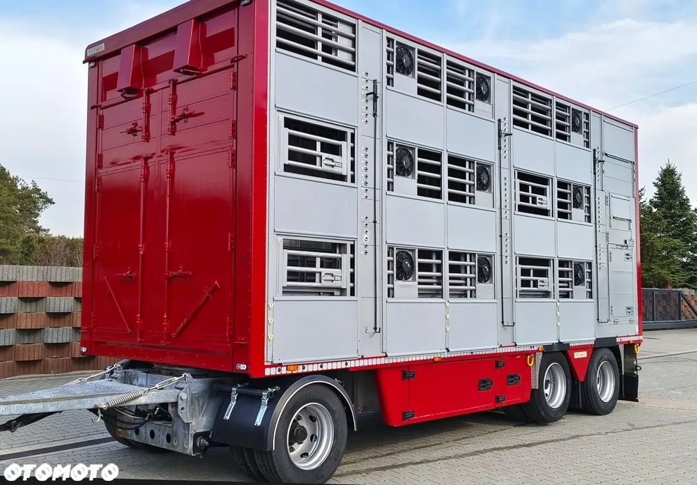 Pezzaioli RBA 32/TRZYOSIOWA PRZYCZEPA-2XBYDŁO,3X TRZODA/HYDRAULICZNIE PODNOSZONY DACH I PODŁOGI / OŚ ŚRODKOWA PODNOSZONA - 1