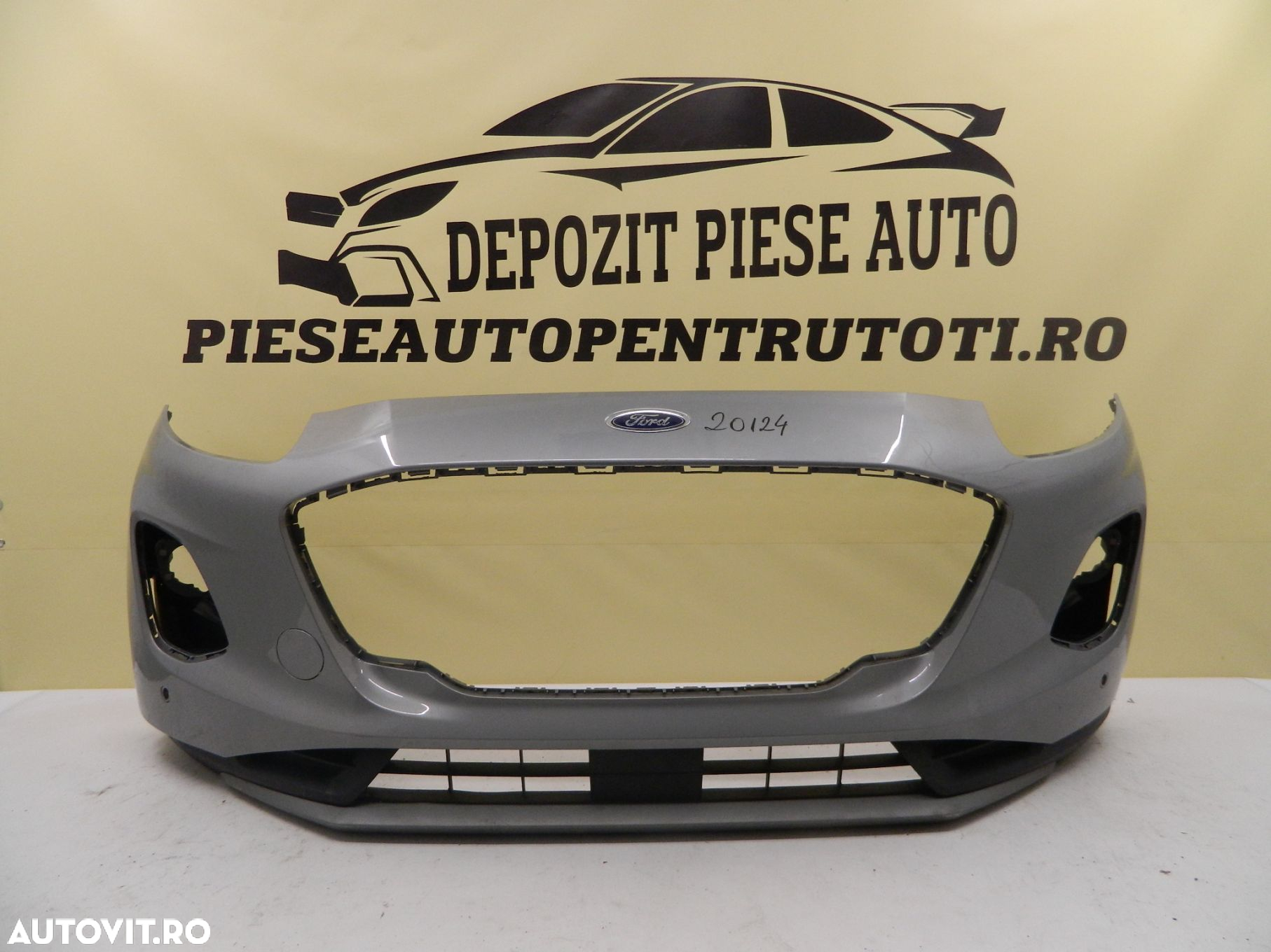 Bara fata Ford Puma, 2019, 2020, 2021, 2021, L1TB-17757-A, fisurata in partea de jos,include spoiler cu ornament fisurat in partea dreapta. - 2