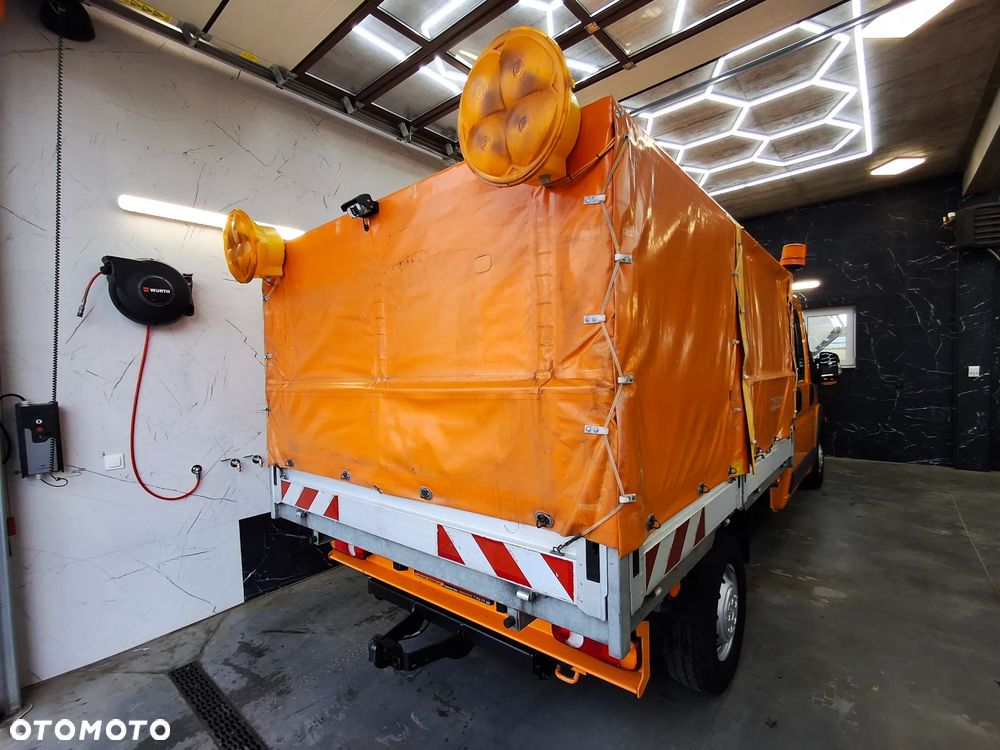 Citroën Jumper Ducato Doka Dubel Kabina Brygadówka Skrzynia Pomarańczowy Służba Drogowa Służba Autostradowa Plandeka Kamera Cofania Hak Webasto Klimatyzacja Niski Przebieg 99 Tyś Km 7 Osób - 5