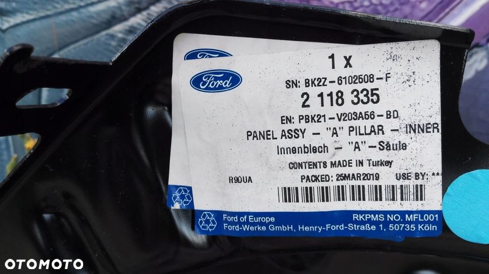 FORD TRANSIT CUSTOM SŁUPEK RAMA PROG NOWA - 2