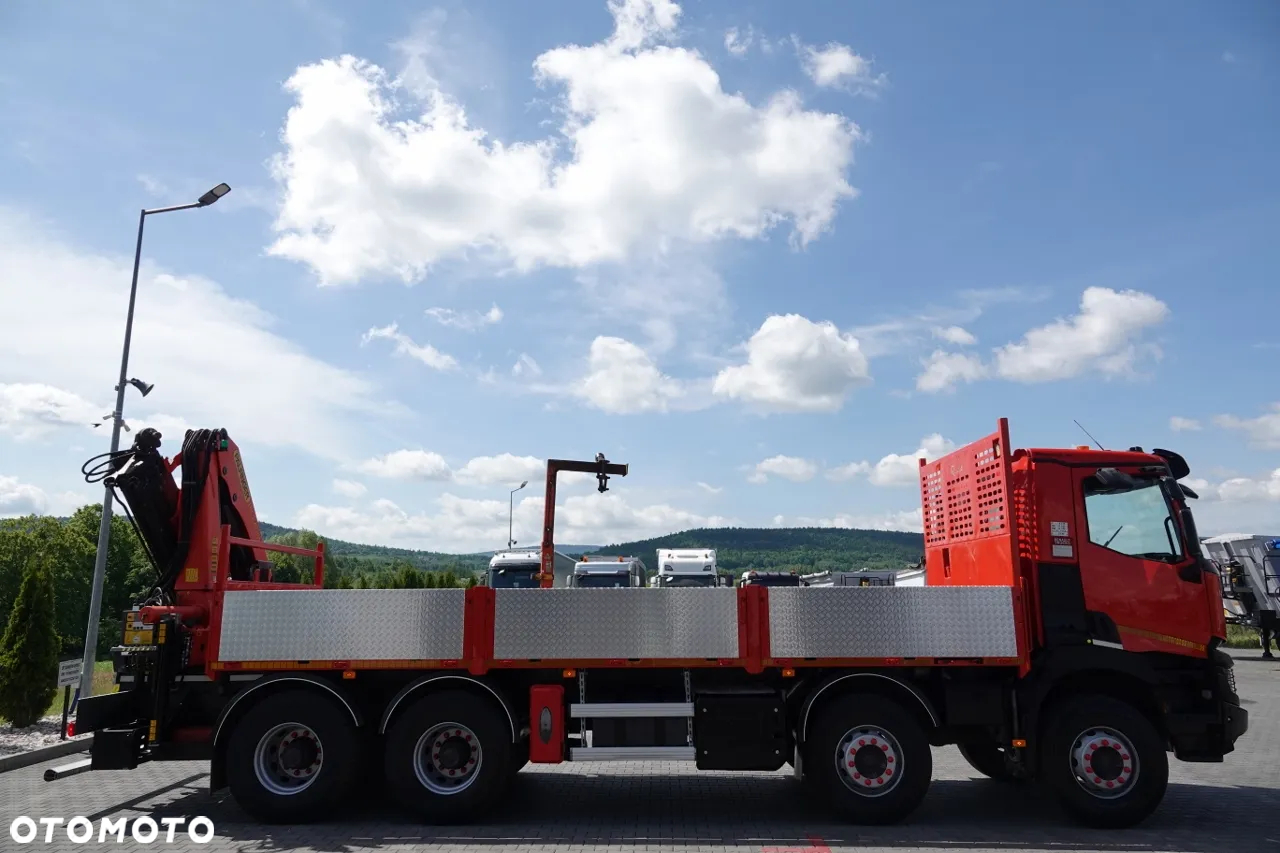 Renault C 430 / 8x4 / SKRZYNIOWY 7 M + HDS PALFINGER PK 24001-K C / WYSÓW 12,5M / STEROWANIE RADIOWE / WIDŁY / ROTATOR / SPROWADZONY - 9