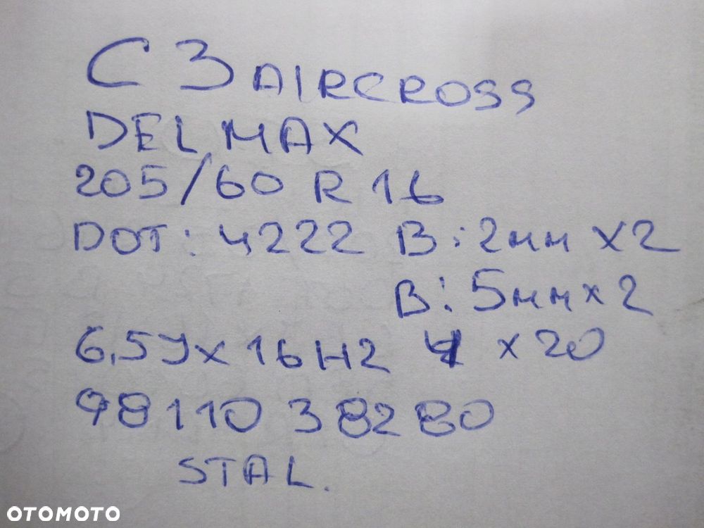 Koła felgi opony CITROEN C3 AIRCROSS R16 2 5 MM STALOWE - 16