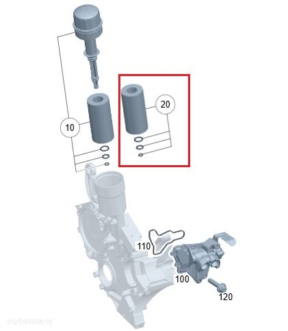 MERCEDES M275 M277 M279 M285 Wklad filtr oleju ORYGINAL - 2