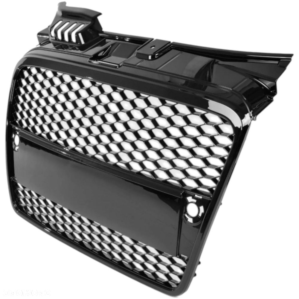 Atrapa zderzaka grill AUDI A4 B7 04-07 plaster miodu CZARNY POŁYSK RS LOOK - 3
