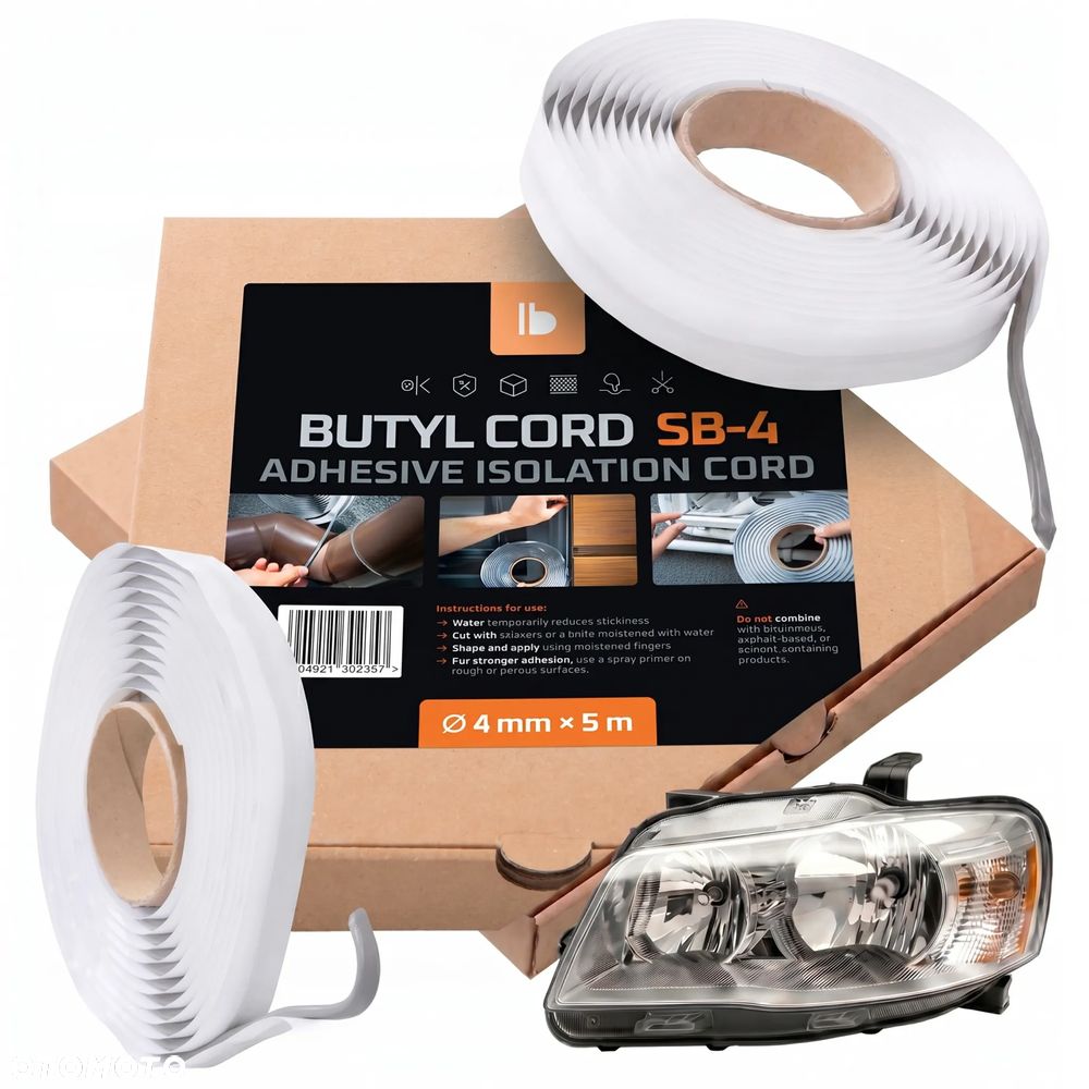 Sznur butylowy uszczelniający Bitmat do lamp szary 4mm 5m - 8