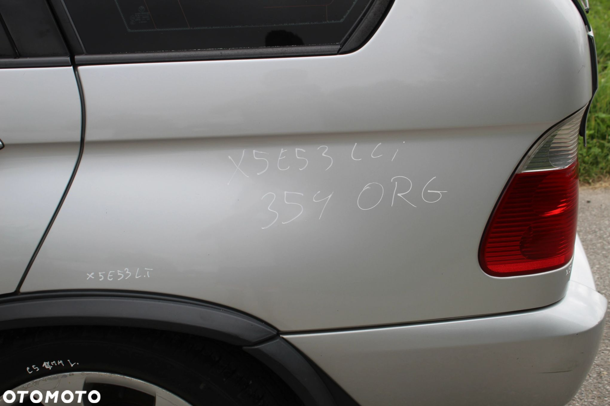 ĆWIARTKA BŁOTNIK LEWY TYŁ BMW X5 E53 LIFT 354 TITANSILBER ORG LAKIER - 3