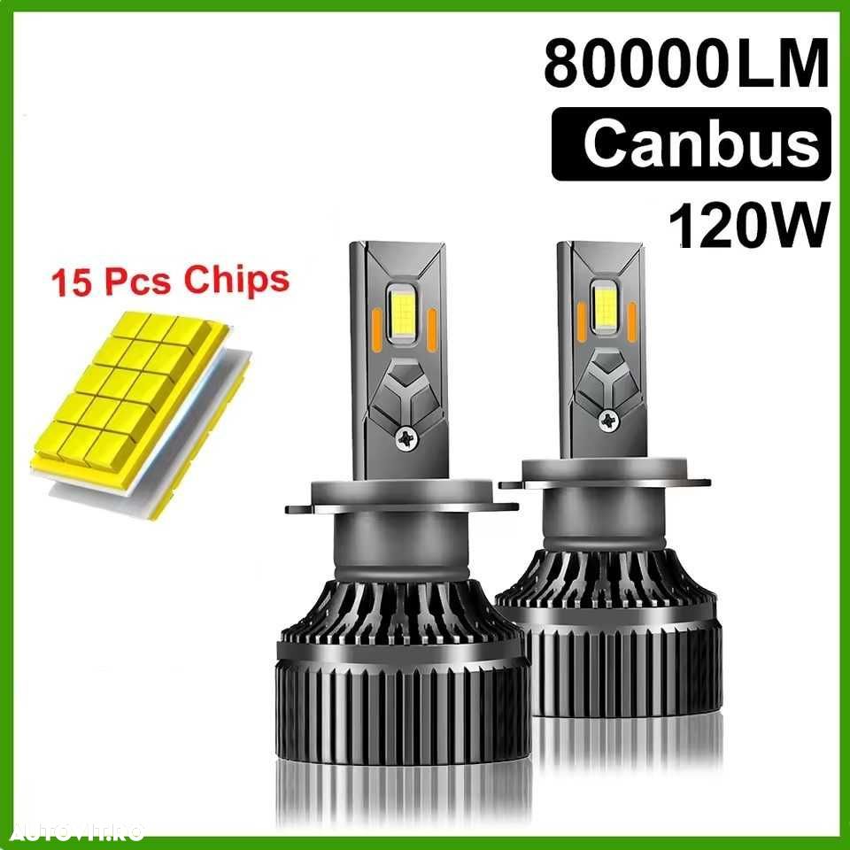 Set 2 Becuri LED Led-uri AUTO Moto H7 Canbus 120W/set 6000K ALB - 1
