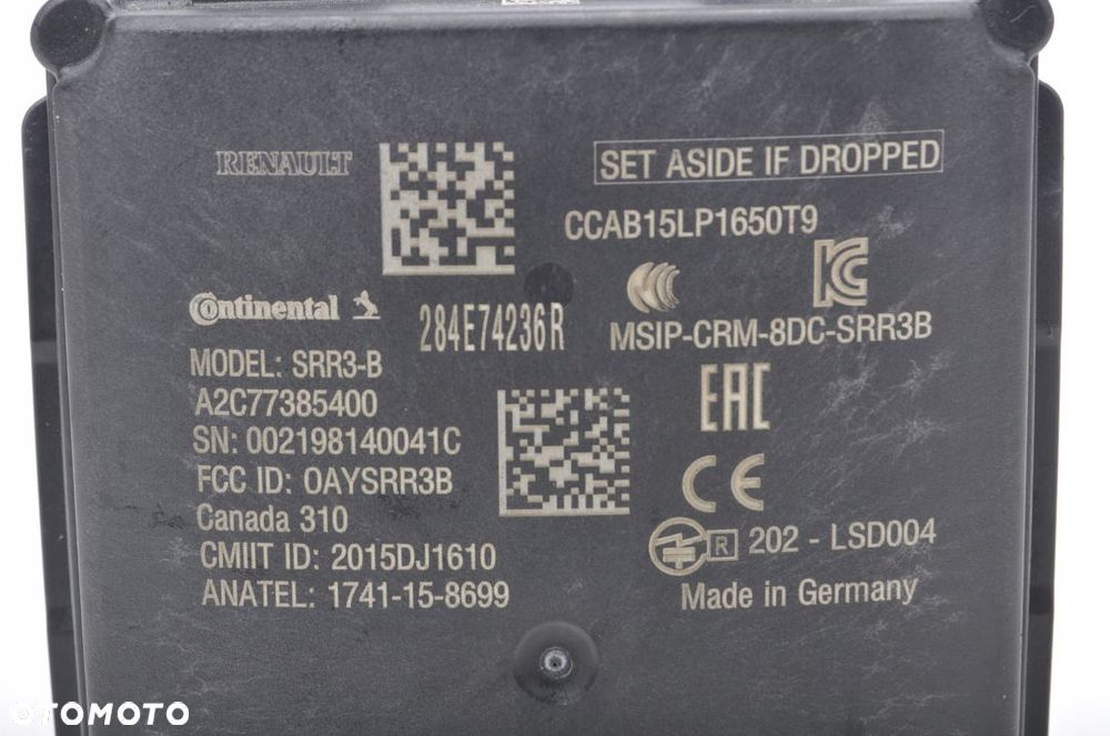 RENAULT TALISMAN LIFT RADAR SENSOR 284E74236R - 2