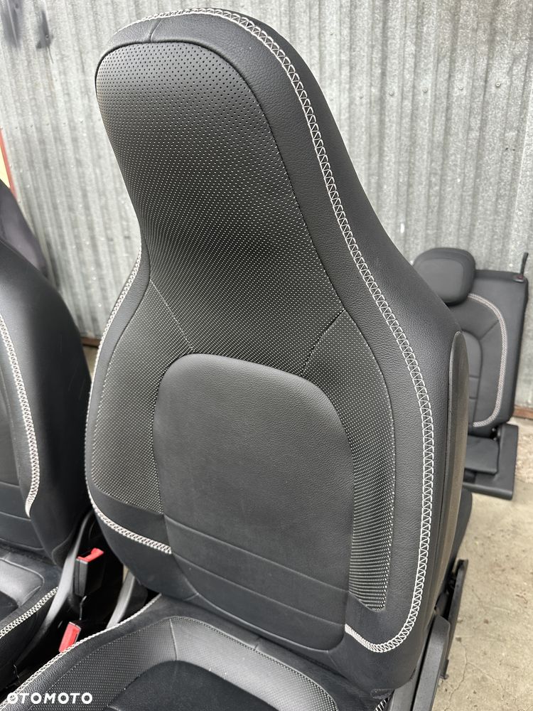 Smart 453 Brabus twingo 3  fotel grzany skórzany  biała nić  oparcie iso fix air bag grzany kanapa tył - 4