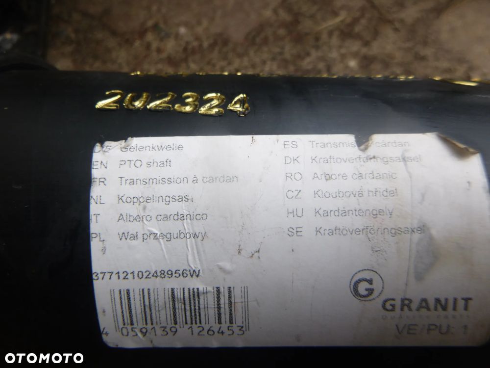 przekażnik szerokokątny  nowy Wałek  wał WOM 1x szerokokątny cytryna G5 G6 1210mm - 3