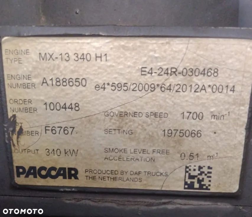 SILNIK KOMPLETNY DAF XF 106 460 MX-13 340 H1 przebieg 750 tys. km - 3