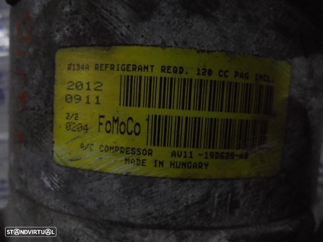 Compressor AC AV1119D629AB FORD FIESTA 6 FASE 1 2012 1.4TDCI 71CV 5P BRANCO DIESEL FOMOCO - 5