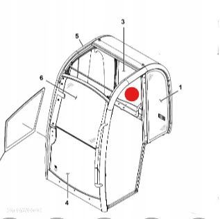 Szyba tylna minikoparki JCB  8014-8020 827/80290 ZAM - 1