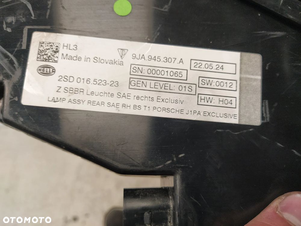 PORSCHE TAYCAN 9JA LAMPA TYŁ TYLNA LED PRAWA LEWA EXCLUSIVE USA ORYGINAŁ - 9
