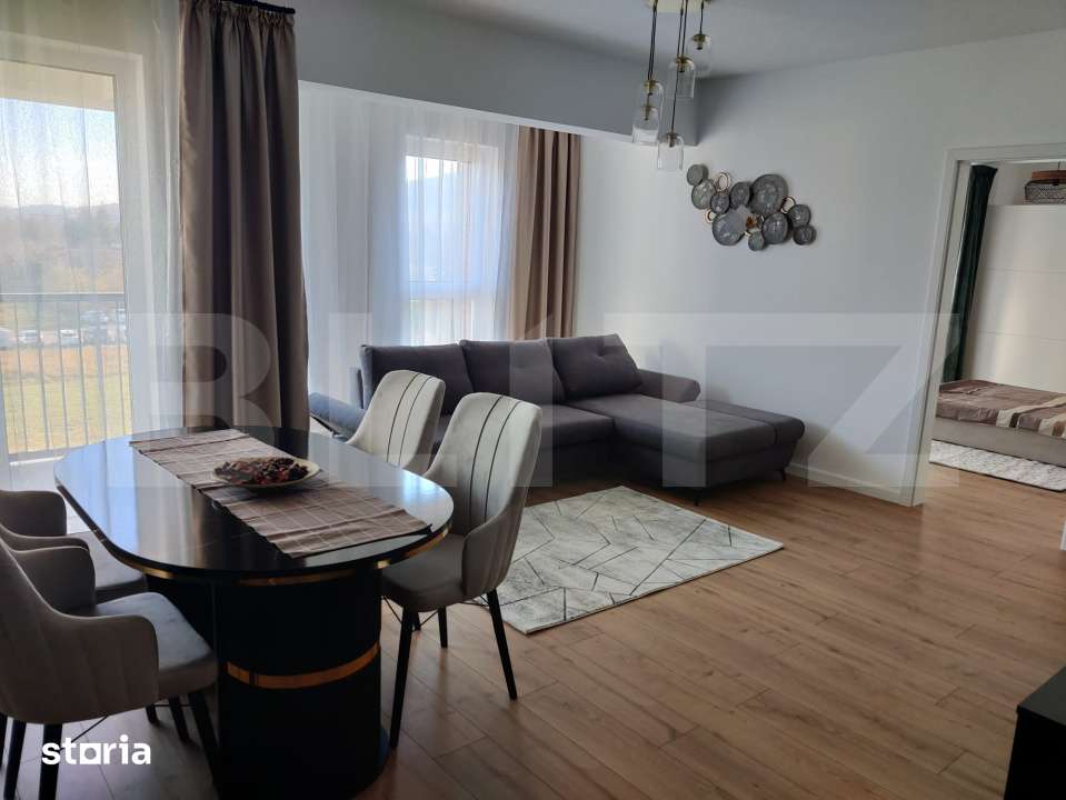Apartament mobilat si utilat, 56 mp utili, 2 balcoane, lift, la 5 minu — fotografia 3