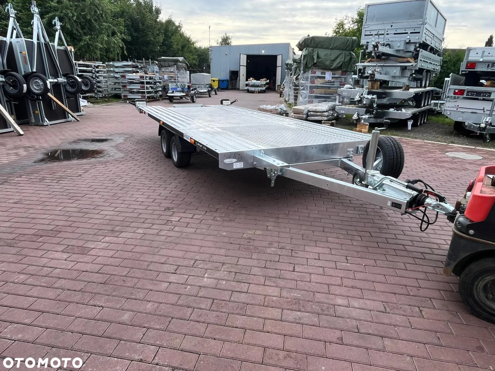 Inny Laweta Balhanger Optilift 2745 Wypełnienie ALU4,5x2,1m płaska uchylana DMC 2700 kg 2 osie koła 195R10C spawana rama mocna - 7