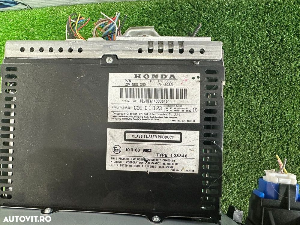 Radio cd multimedia honda insight 39100-tm8-e02, ph-3082h, cljhfa140008481, coec1d23 2009-2014 - 2